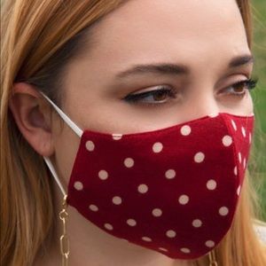 New Red Polkadot Face Mask